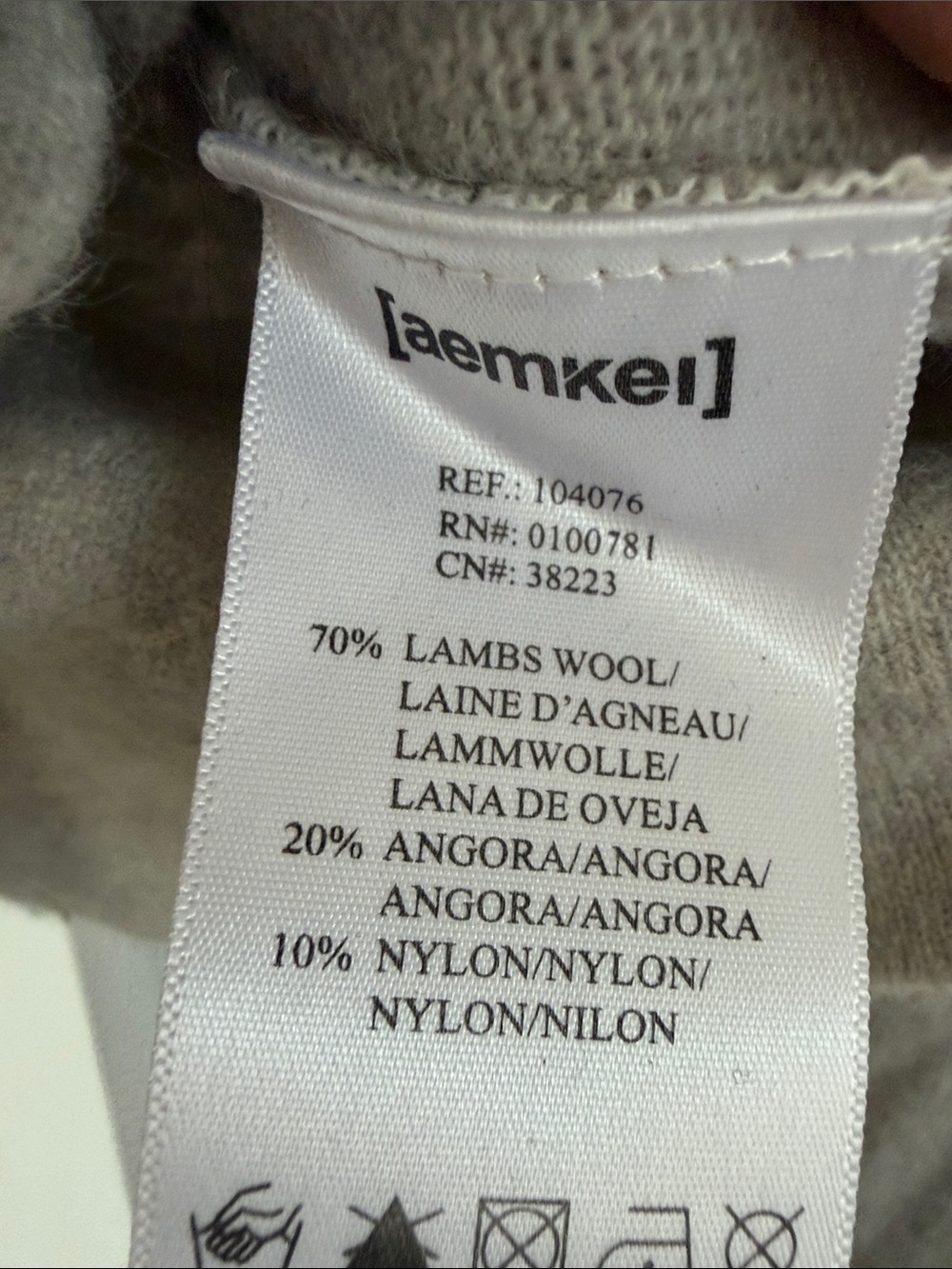 Aemkei gray plaid button cardigan lambswool and angora men’s size S - Picture 5 of 6